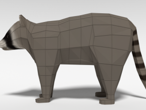 low poly cartoon raccoon 3D 모델