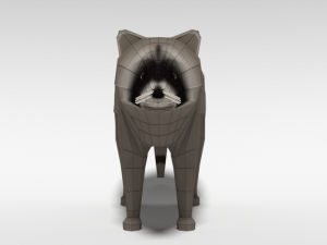 low poly cartoon raccoon 3D 모델
