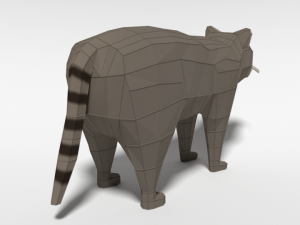 low poly cartoon raccoon 3D 모델