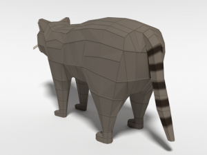 low poly cartoon raccoon 3D 모델
