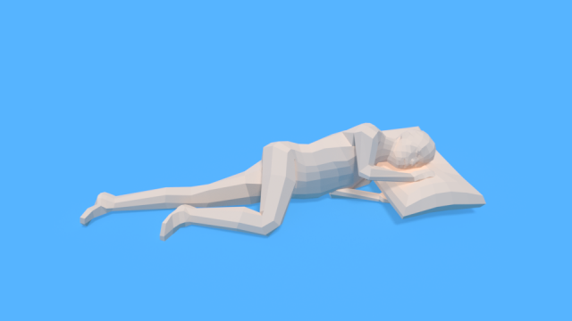 low poly kid sleeping 3Dモデル .c4d .max .obj .3ds .fbx .stl .blend