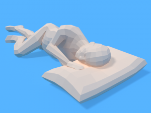 low poly kid sleeping 3Dモデル