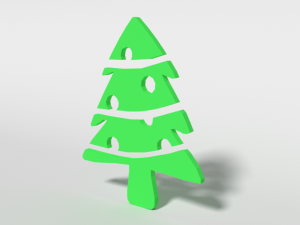 low poly fir tree decorative object free 3D Model