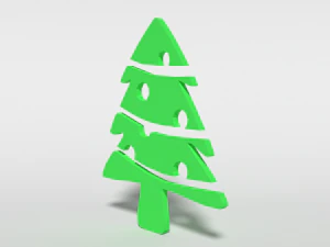 low poly fir tree decorative object free 3D Model