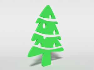 low poly fir tree decorative object free 3D Model