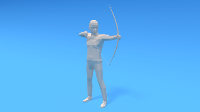 low poly archer kid low-poly 3D Model .c4d .max .obj .3ds .fbx .stl .blend 