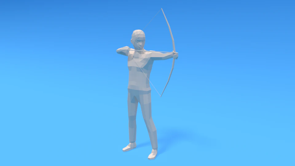 low poly archer kid low-poly 3D Model .c4d .max .obj .3ds .fbx .stl .blend 