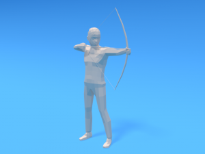 low poly archer kid low-poly 3D Модель