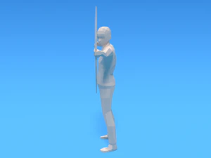 low poly archer kid low-poly 3D Model