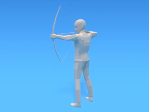 low poly archer kid low-poly 3D Model