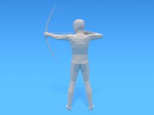low poly archer kid low-poly 3D Model