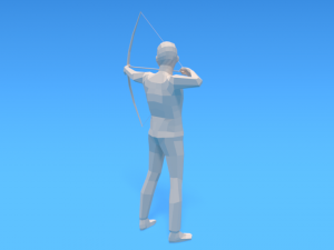 low poly archer kid low-poly 3D Model