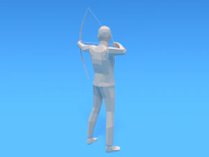 low poly archer kid low-poly 3D Model