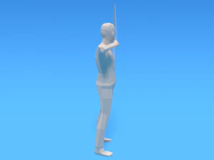 low poly archer kid low-poly 3D Model