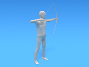 low poly archer kid low-poly 3D Model
