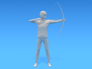low poly archer kid low-poly 3D Model