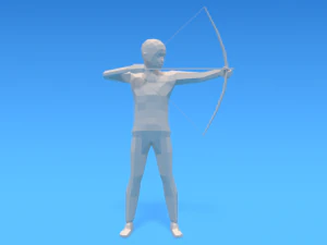 low poly archer kid low-poly 3D Model