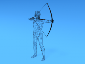 low poly archer kid low-poly 3D Model
