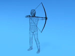 low poly archer kid low-poly 3D Model