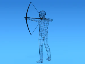 low poly archer kid low-poly 3D Model