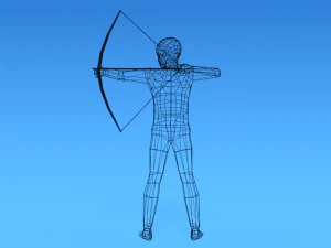 low poly archer kid low-poly 3D Model