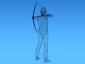 low poly archer kid low-poly 3D Model