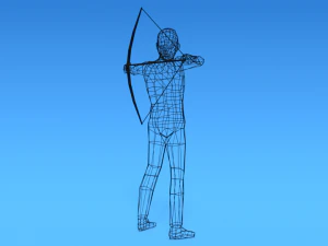 low poly archer kid low-poly 3D Model
