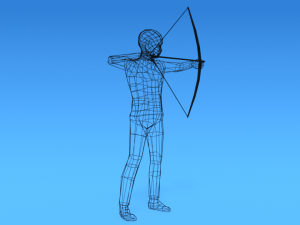 low poly archer kid low-poly 3D Model