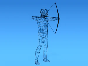low poly archer kid low-poly 3D Model