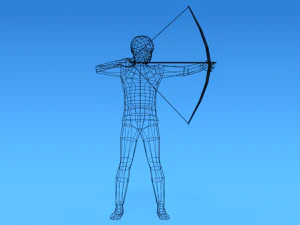 low poly archer kid low-poly 3D Model