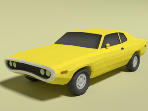 low poly cartoon plymouth satellite sebring 1971 Modelo 3D