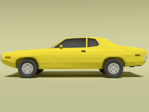 low poly cartoon plymouth satellite sebring 1971 Model 3D