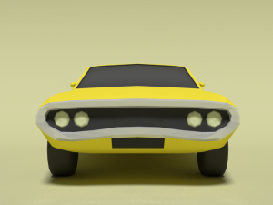 low poly cartoon plymouth satellite sebring 1971 Model 3D