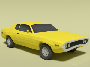 low poly cartoon plymouth satellite sebring 1971 Model 3D