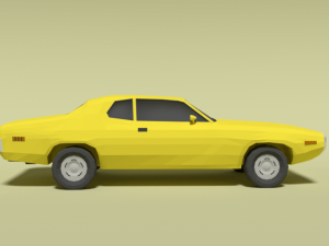 low poly cartoon plymouth satellite sebring 1971 Model 3D