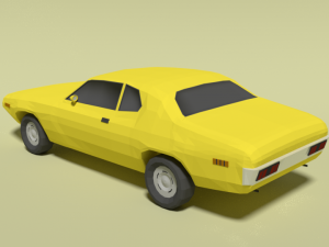 low poly cartoon plymouth satellite sebring 1971 Model 3D