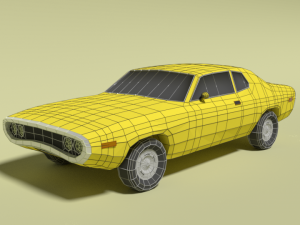 low poly cartoon plymouth satellite sebring 1971 Model 3D