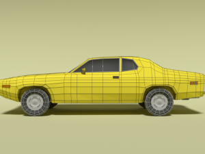 low poly cartoon plymouth satellite sebring 1971 Model 3D