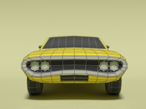 low poly cartoon plymouth satellite sebring 1971 Model 3D