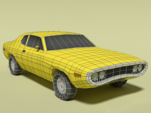 low poly cartoon plymouth satellite sebring 1971 Model 3D