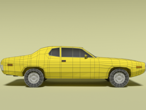 low poly cartoon plymouth satellite sebring 1971 Model 3D