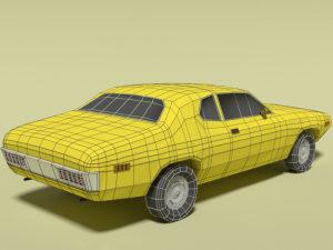 low poly cartoon plymouth satellite sebring 1971 Model 3D