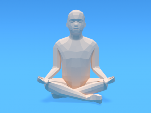 low poly kid sitting in yoga pose 3D Модель