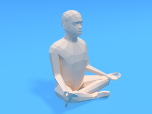 low poly kid sitting in yoga pose 3D मॉडल