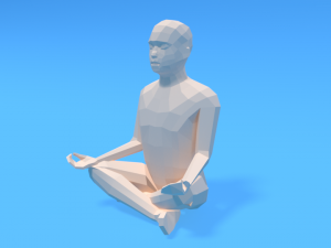 low poly kid sitting in yoga pose 3D मॉडल