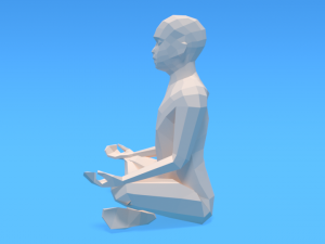 low poly kid sitting in yoga pose 3D मॉडल