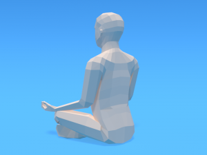 low poly kid sitting in yoga pose 3D मॉडल