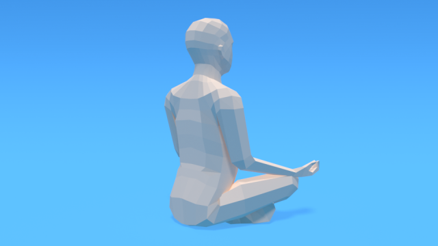 Male Abstract Mannequin Sitting In Yoga Pose 110 - 3D Model for VRay