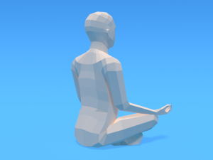 low poly kid sitting in yoga pose 3D मॉडल
