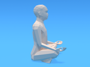 low poly kid sitting in yoga pose 3D मॉडल